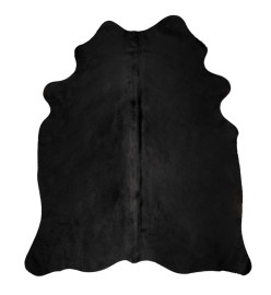 Tapis en peau de vache véritable noir 180x220 cm