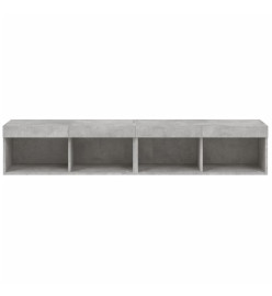 Meubles TV avec lumières LED 2 pcs gris béton 80x30x30 cm