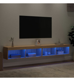 Meubles TV avec lumières LED 2 pcs chêne sonoma 100x30x30 cm