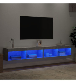 Meubles TV avec lumières LED 2 pcs gris béton 100x30x30 cm