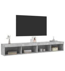 Meubles TV avec lumières LED 2 pcs gris béton 100x30x30 cm