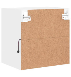 Tables de chevet murales avec lumières LED 2 pcs blanc