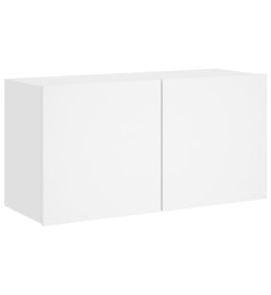 Unités murales TV 4 pcs blanc bois d'ingénierie