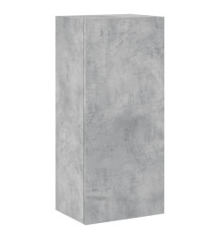 Unités murales TV 5 pcs gris béton bois d'ingénierie