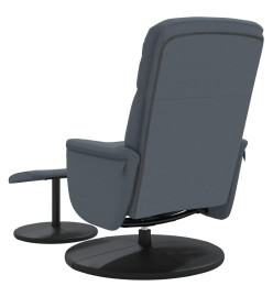 Fauteuil inclinable avec repose-pied gris foncé velours