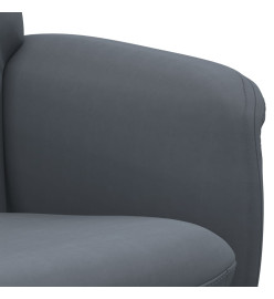 Fauteuil inclinable avec repose-pied gris foncé velours