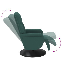 Fauteuil inclinable avec repose-pied vert foncé velours