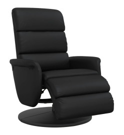 Fauteuil inclinable avec repose-pieds noir similicuir