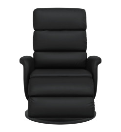 Fauteuil inclinable avec repose-pieds noir similicuir