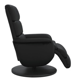 Fauteuil inclinable avec repose-pieds noir similicuir