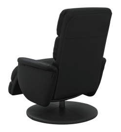 Fauteuil inclinable avec repose-pieds noir similicuir