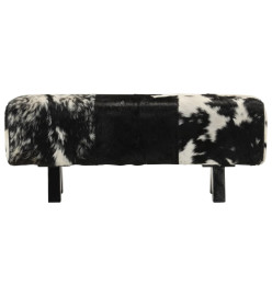 Banc noir et blanc 110x30x45 cm cuir de chèvre véritable