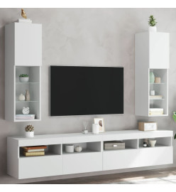 Meubles TV avec lumières LED 2 pcs blanc 30,5x30x102 cm