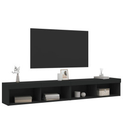 Meubles TV avec lumières LED 2 pcs noir 100x30x30 cm