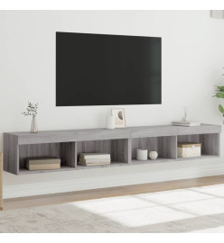 Meubles TV avec lumières LED 2 pcs sonoma gris 100x30x30 cm