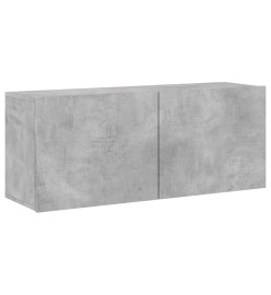 Unités murales TV 5 pcs gris béton bois d'ingénierie