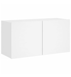 Unités murales TV 6 pcs blanc bois d'ingénierie