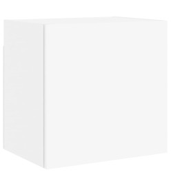 Unités murales TV 5 pcs blanc bois d'ingénierie