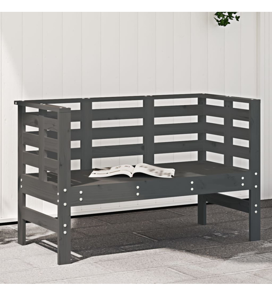 Banc de jardin gris 111,5x53x71 cm bois massif de pin Banc de jardin gris 111,5x53x71 cm bois massif de pin