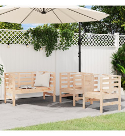 Salon de jardin 3 pcs bois massif de pin