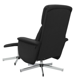 Fauteuil de massage inclinable avec repose-pied noir tissu