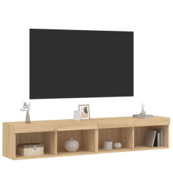 Meubles TV avec lumières LED 2 pcs chêne sonoma 80x30x30 cm