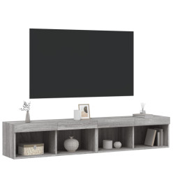 Meubles TV avec lumières LED 2 pcs sonoma gris 80x30x30 cm