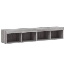 Meubles TV avec lumières LED 2 pcs sonoma gris 80x30x30 cm