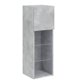 Meubles TV avec lumières LED 2 pcs gris béton 30,5x30x90 cm