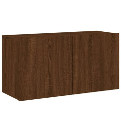 Unités murales TV 5 pcs chêne marron bois d'ingénierie