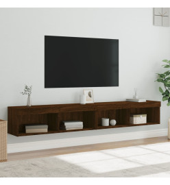 Meubles TV avec lumières LED 2 pcs chêne marron 100x30x30 cm