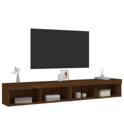 Meubles TV avec lumières LED 2 pcs chêne marron 100x30x30 cm