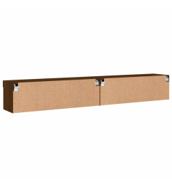 Meubles TV avec lumières LED 2 pcs chêne marron 100x30x30 cm