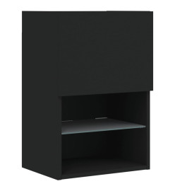 Meubles TV avec lumières LED 2 pcs noir 40,5x30x60 cm