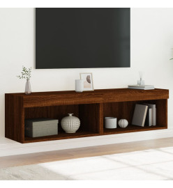 Meubles TV avec lumières LED 2 pcs chêne marron 60x30x30 cm