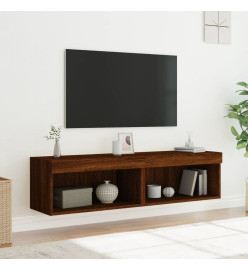 Meubles TV avec lumières LED 2 pcs chêne marron 60x30x30 cm