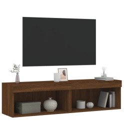 Meubles TV avec lumières LED 2 pcs chêne marron 60x30x30 cm