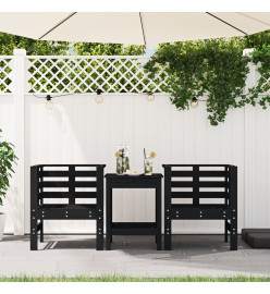 Chaises de jardin lot de 2 noir 61,5x53x71cm bois de pin massif