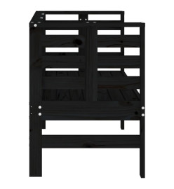 Banc de jardin noir 111,5x53x71 cm bois massif de pin