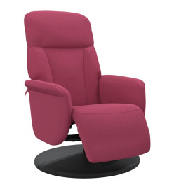 Fauteuil inclinable avec repose-pied rouge bordeaux velours