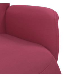 Fauteuil inclinable avec repose-pied rouge bordeaux velours