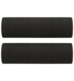 Canapé 2 places avec oreillers décoratifs noir 140 cm tissu