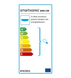 Smartwares Plafonnier 30x30x10 cm Noir