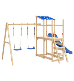 Sièges de balançoire avec pierres d'escalade 2 pcs bleu PE