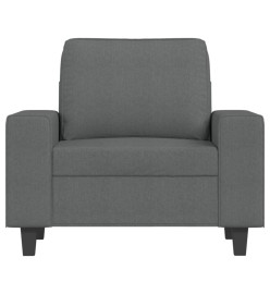 Fauteuil avec repose-pied Gris foncé 60 cm Tissu