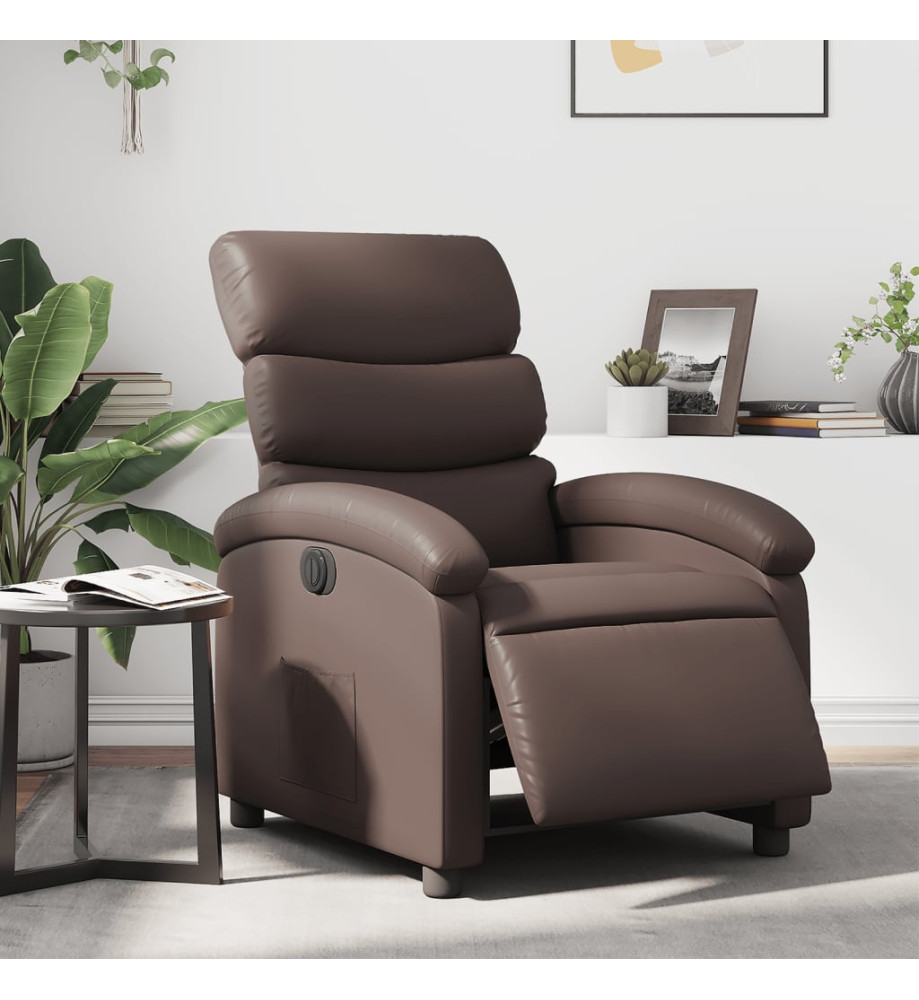 Fauteuil inclinable électrique Marron Similicuir