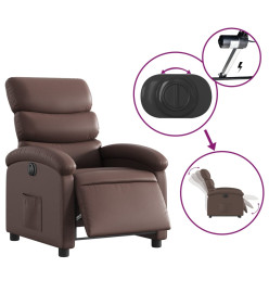 Fauteuil inclinable électrique Marron Similicuir