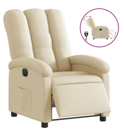 Fauteuil inclinable électrique Crème Tissu