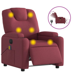 Fauteuil de massage inclinable électrique Rouge bordeaux Tissu