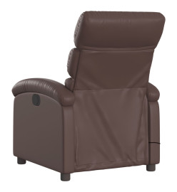 Fauteuil de massage inclinable électrique marron similicuir